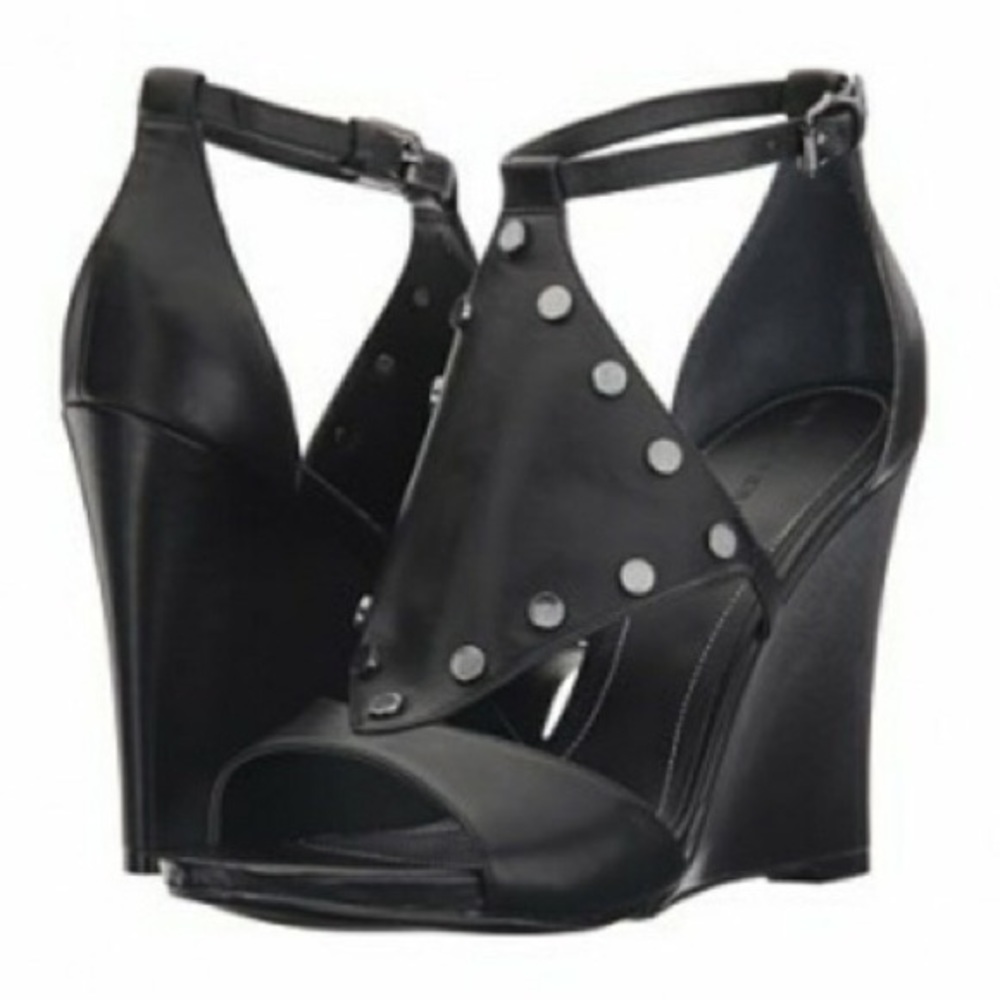 KENDALL + KYLIE LEATHER WEDGE STUDDED